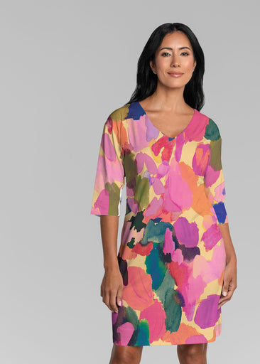 Hopscotch (17269) ~ Lucy 3/4 Sleeve V-Neck Dress