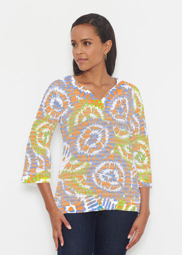 Funky Town (17277) ~ Banded 3/4 Bell-Sleeve V-Neck Tunic
