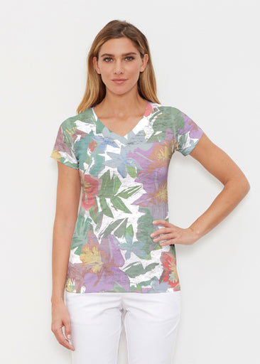 Hibiscus Island (19212) ~ Signature Cap Sleeve V-Neck Shirt