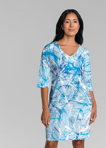 Paint Jam (26002) ~ Lucy 3/4 Sleeve V-Neck Dress