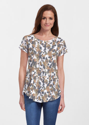 Leo Freehand (26004) ~ Short Sleeve Scoop Neck Flowy Tunic