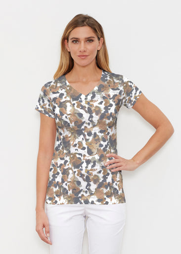 Leo Freehand (26004) ~ Signature Cap Sleeve V-Neck Shirt