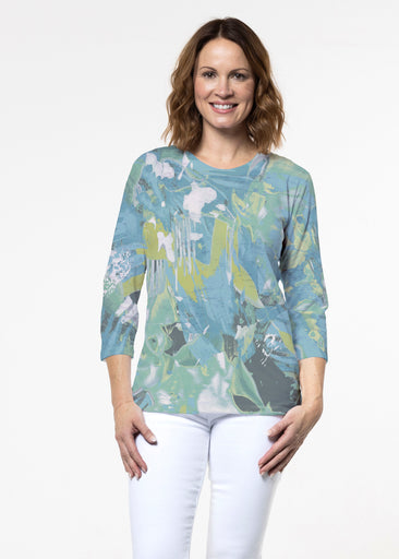 Rain forest Splash (26005) ~ Signature 3/4 Sleeve Crew Neck Top