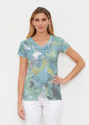 Rain forest Splash (26005) ~ Signature Cap Sleeve V-Neck Shirt
