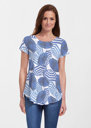 Summer Pop (26006) ~ Short Sleeve Scoop Neck Flowy Tunic