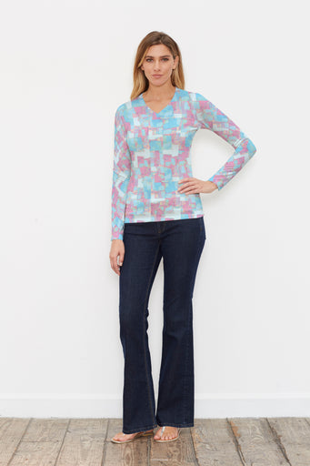 College Cutout (26008) ~ Butterknit Long Sleeve V-Neck Top