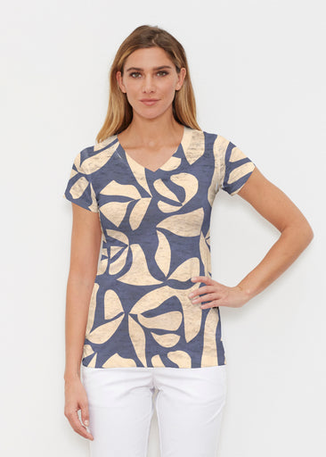 Bonhomie Creme (26010) ~ Signature Cap Sleeve V-Neck Shirt