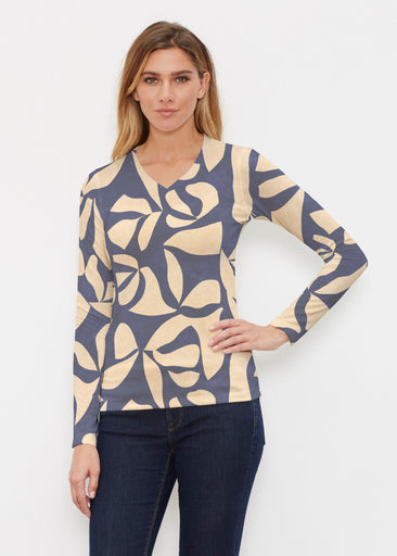 Bonhomie Creme (26010) ~ Butterknit Long Sleeve V-Neck Top