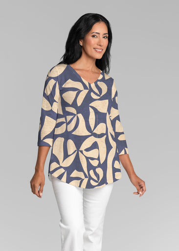 Bonhomie Creme (26010) ~ V-neck Flowy Tunic