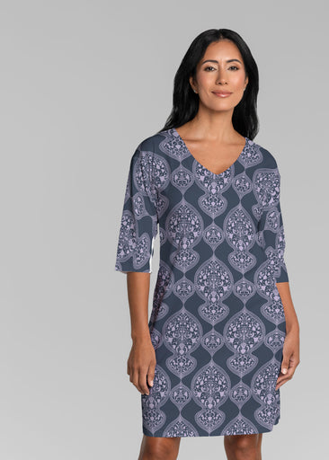 Mindful Eventide (26013) ~ Lucy 3/4 Sleeve V-Neck Dress