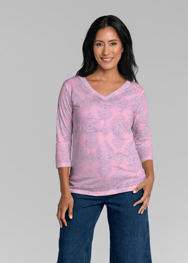 Mindful Dawn (26015) ~ Signature 3/4 Sleeve V-Neck Top