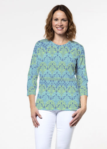 Spice Road Royal (26016) ~ Signature 3/4 Sleeve Crew Neck Top