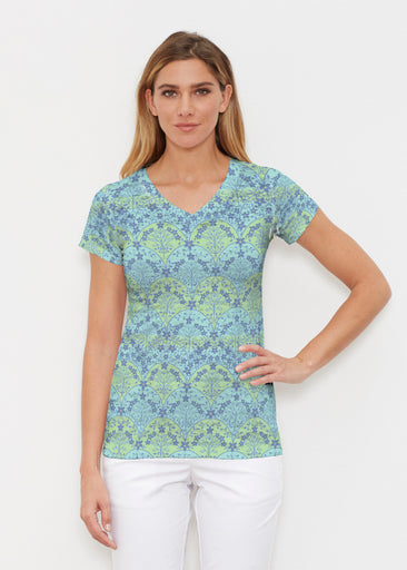 Spice Road Royal (26016) ~ Signature Cap Sleeve V-Neck Shirt