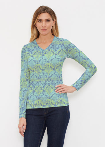 Spice Road Royal (26016) ~ Butterknit Long Sleeve V-Neck Top