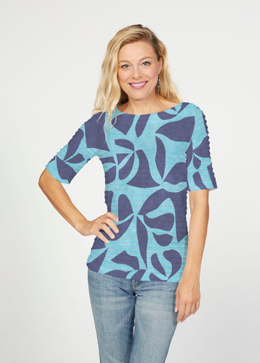 Bonhomie Surf (26017) ~ Banded Elbow Sleeve Boat Neck Top