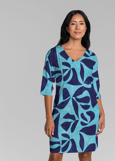 Bonhomie Surf (26017) ~ Lucy 3/4 Sleeve V-Neck Dress