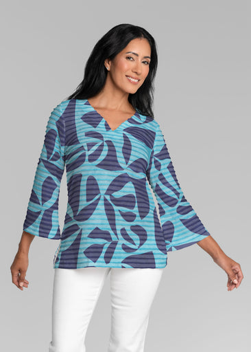 Bonhomie Surf (26017) ~ Banded 3/4 Bell-Sleeve V-Neck Tunic