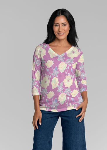 Diana Berry (26018) ~ Signature 3/4 Sleeve V-Neck Top