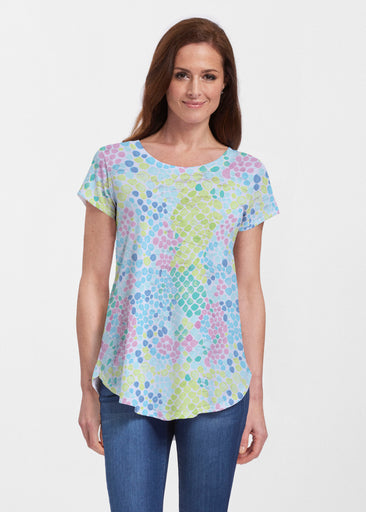 Bijou (26021) ~ Short Sleeve Scoop Neck Flowy Tunic