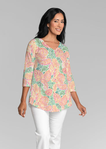 Sunny Vibe (26022) ~ V-neck Flowy Tunic