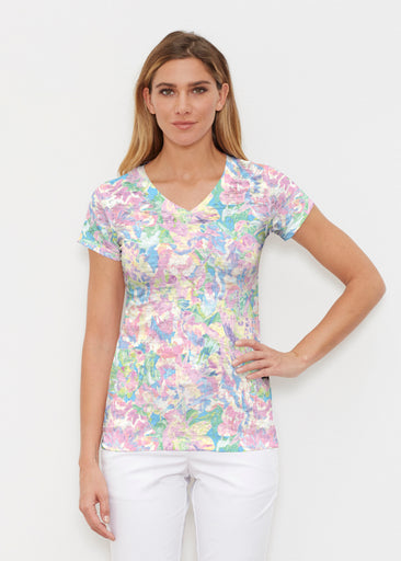 Bon Bon (26023) ~ Signature Cap Sleeve V-Neck Shirt