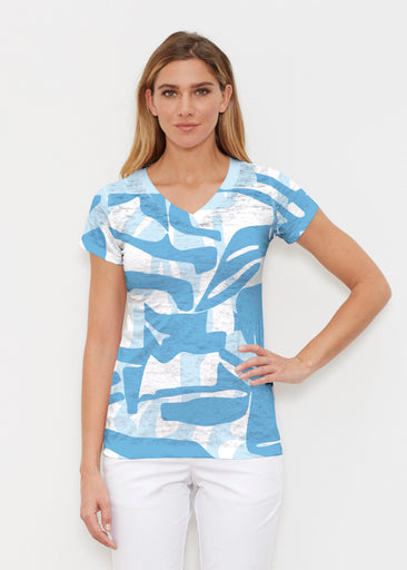 Amaze Sky (26025) ~ Signature Cap Sleeve V-Neck Shirt