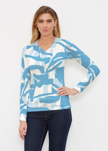 Amaze Sky (26025) ~ Butterknit Long Sleeve V-Neck Top