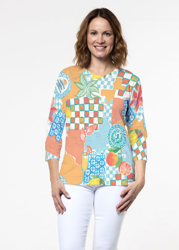 Amalfi (26027) ~ Signature 3/4 Sleeve Crew Neck Top