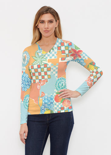 Amalfi (26027) ~ Butterknit Long Sleeve V-Neck Top
