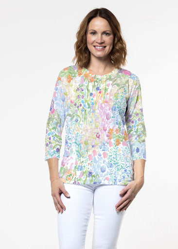 Flower Market (26028) ~ Signature 3/4 Sleeve Crew Neck Top