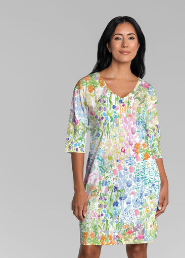 Flower Market (26028) ~ Lucy 3/4 Sleeve V-Neck Dress