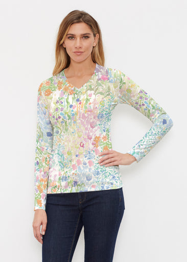 Flower Market (26028) ~ Butterknit Long Sleeve V-Neck Top