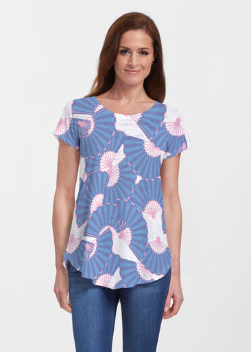 Spring Fling (26029) ~ Short Sleeve Scoop Neck Flowy Tunic