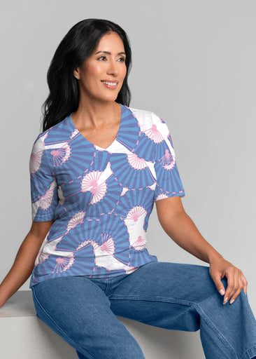 Spring Fling (26029) ~ Signature Elbow Sleeve V-Neck Top