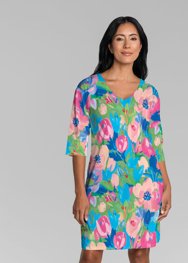 Amelie (26030) ~ Lucy 3/4 Sleeve V-Neck Dress