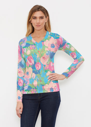 Amelie (26030) ~ Butterknit Long Sleeve V-Neck Top