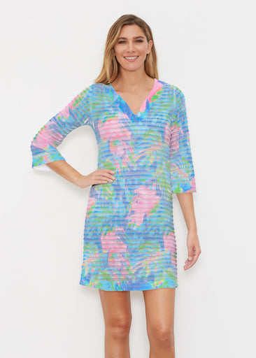 Tropical Fusion (26032) ~ Banded 3/4 Sleeve Dress