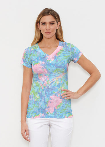 Tropical Fusion (26032) ~ Signature Cap Sleeve V-Neck Shirt