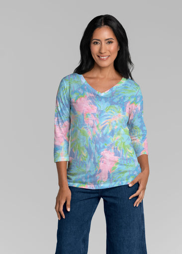 Tropical Fusion (26032) ~ Signature 3/4 Sleeve V-Neck Top