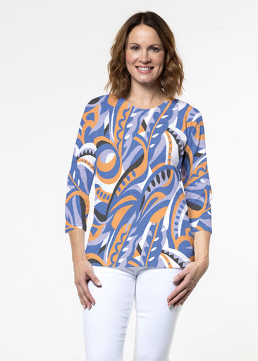 Emilio Mango (26033) ~ Signature 3/4 Sleeve Crew Neck Top
