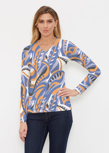 Emilio Mango (26033) ~ Butterknit Long Sleeve V-Neck Top