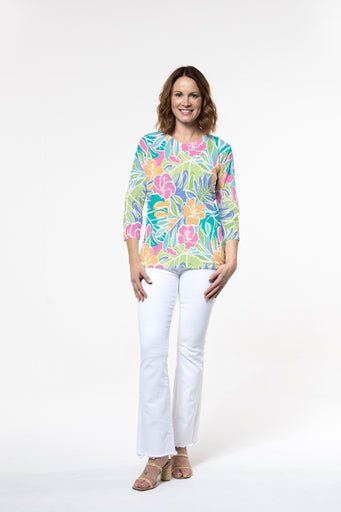 Surfin Safari (26034) ~ Signature 3/4 Sleeve Crew Neck Top