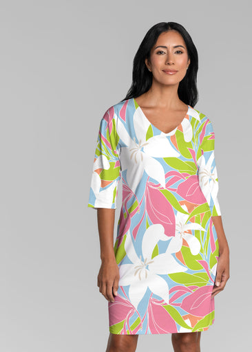Aloha (26038) ~ Lucy 3/4 Sleeve V-Neck Dress