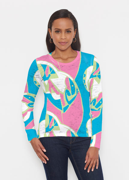 Art Deco (26039) ~ Signature Long Sleeve Crew Shirt – Whimsy Rose