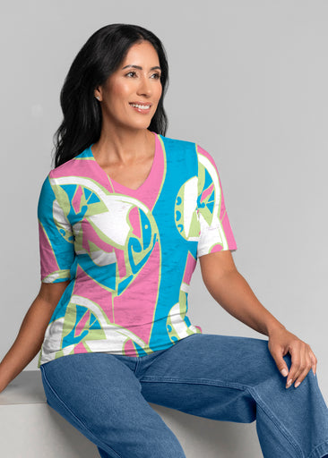 Art Deco (26039) ~ Signature Elbow Sleeve V-Neck Top