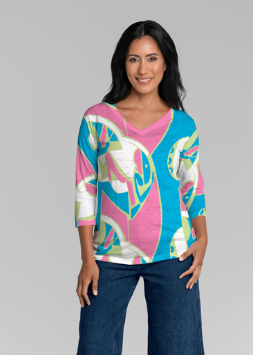 Art Deco (26039) ~ Signature 3/4 Sleeve V-Neck Top