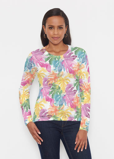 Rainbow Monstera (26040) ~ Signature Long Sleeve Crew Shirt