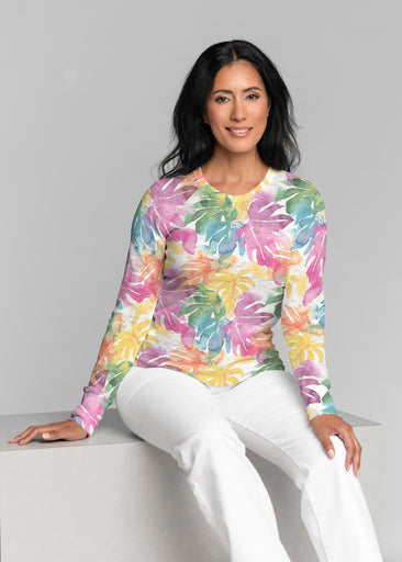 Rainbow Monstera (26040) ~ Thermal Long Sleeve Crew Shirt
