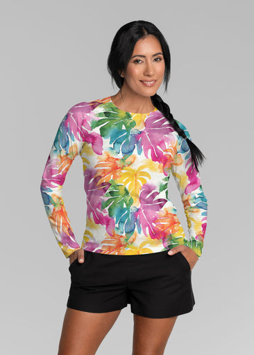 Rainbow Monstera (26040) ~ Long Sleeve Rash Guard