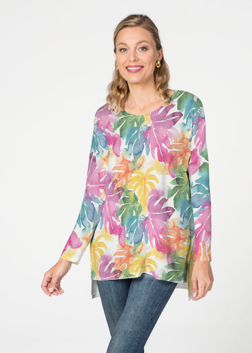 Rainbow Monstera (26040) ~ Slouchy Butterknit Top